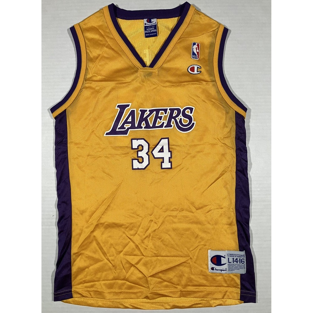 Los Angeles Lakers Jersey Youth Large Shaquille O'Neal 34 NBA Champion